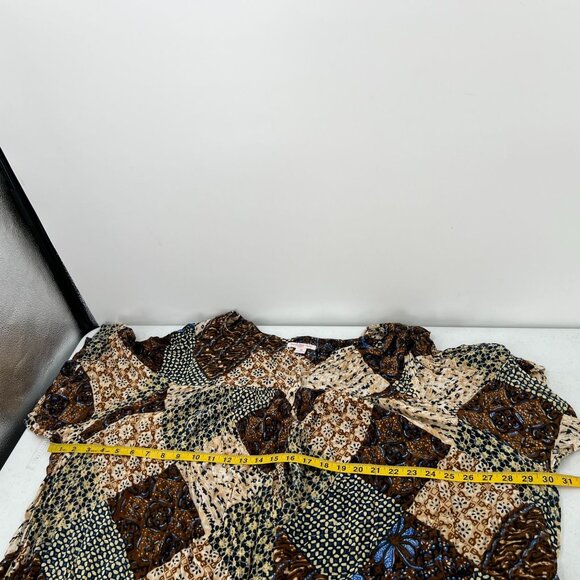 Go Softly Patio Woman Dress 3X Patchwork Rayon Muumuu Caftan FLAWED Read Desc - Picture 9 of 16